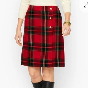 NWT (damaged) Talbots Red Tartan Plaid A-line Skirt Size 22W